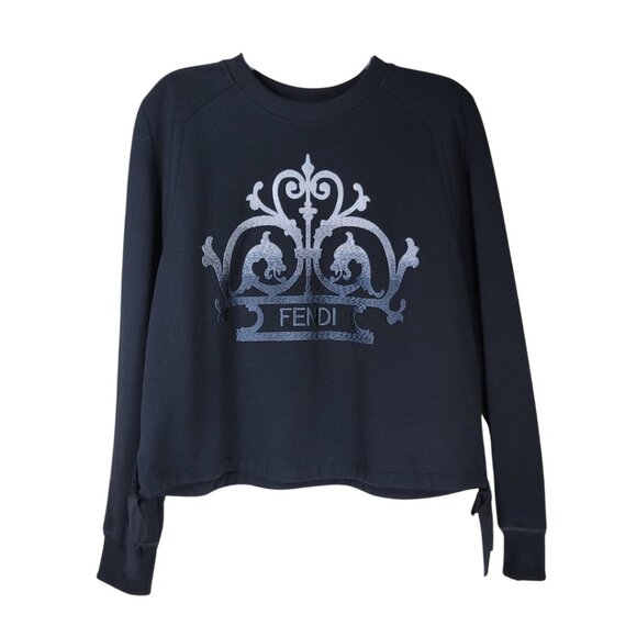 Fendi Women Embroidered Logo Relaxed Fit Sweatshirt - Picture 1 of 16